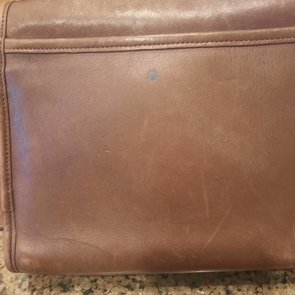 Coach Brown Leather Shoulder Bag with Gold Accents - Picture 10 of 12